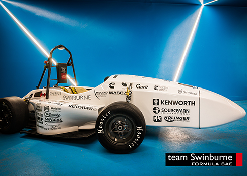 La monoposto di Formula SAE del Team Swinburne con le nuove ruote