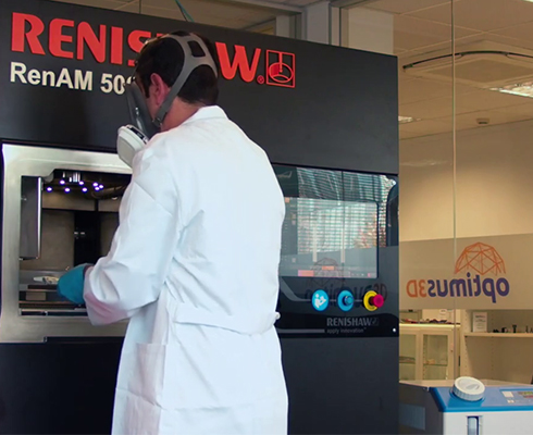 Il sistema Renishaw RenAM 500S presso la sede centrale di Optimus3D nel Parco tecnologico di Álava, nel nord della Spagna
